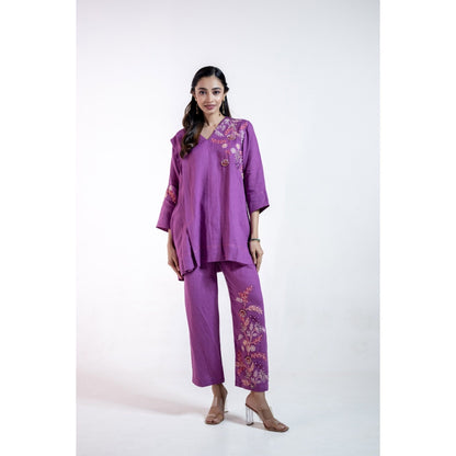 The House of Hemp Purple Aabha Co-Ord Set