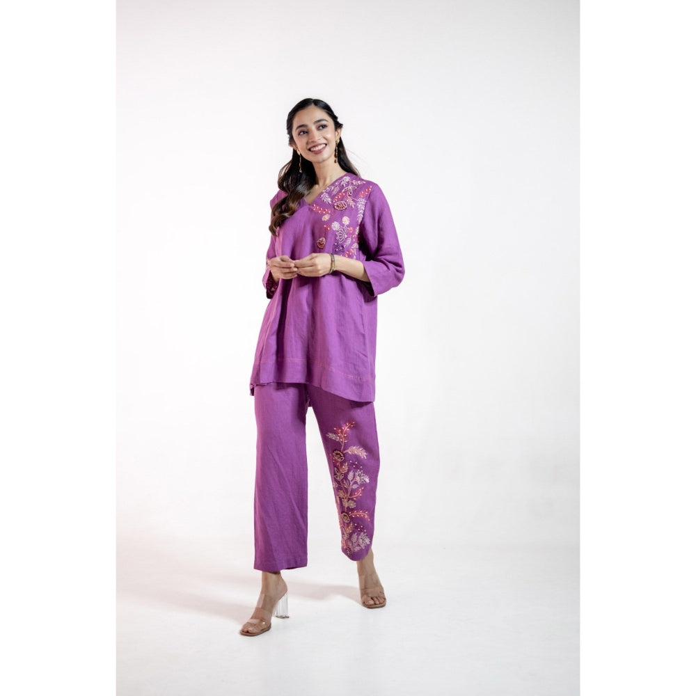 The House of Hemp Purple Aabha Co-Ord Set
