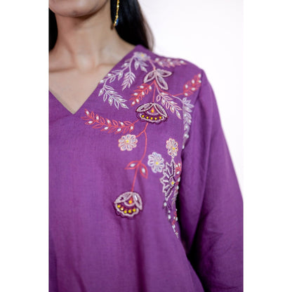 The House of Hemp Purple Aabha Co-Ord Set