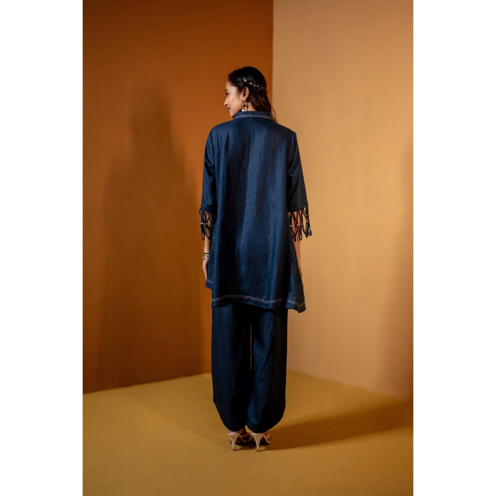 The House of Hemp Navy Blue Neelam Co-Ord Set