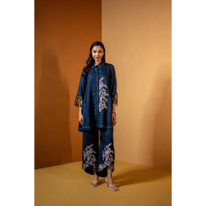 The House of Hemp Navy Blue Neelam Co-Ord Set