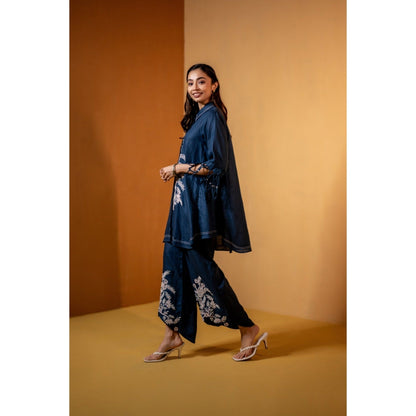 The House of Hemp Navy Blue Neelam Co-Ord Set