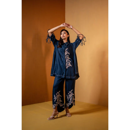 The House of Hemp Navy Blue Neelam Co-Ord Set