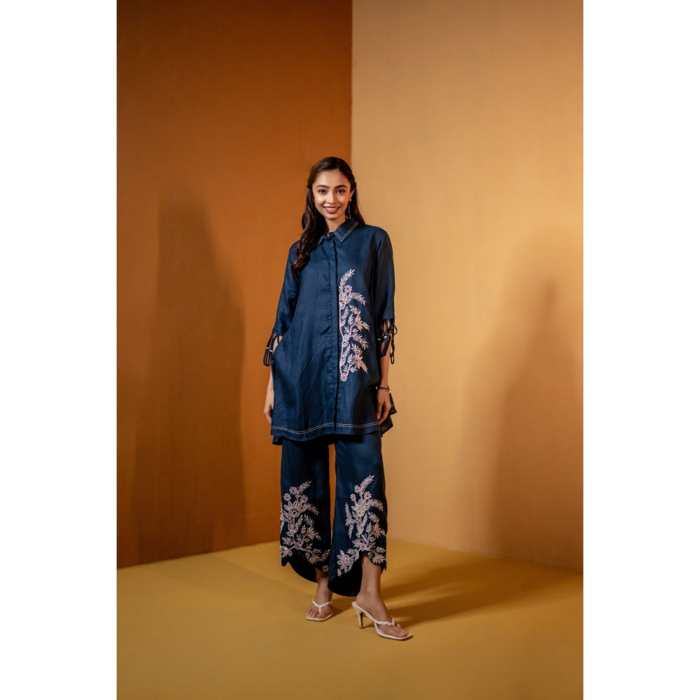 The House of Hemp Navy Blue Neelam Co-Ord Set