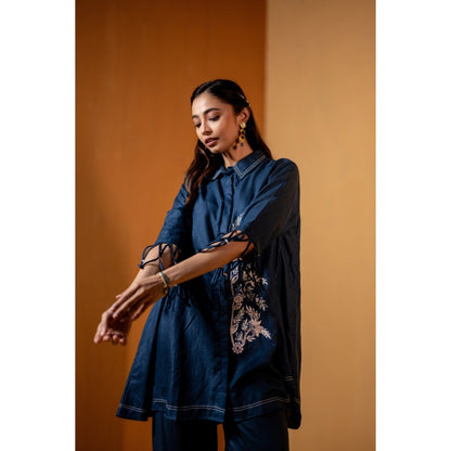The House of Hemp Navy Blue Neelam Co-Ord Set