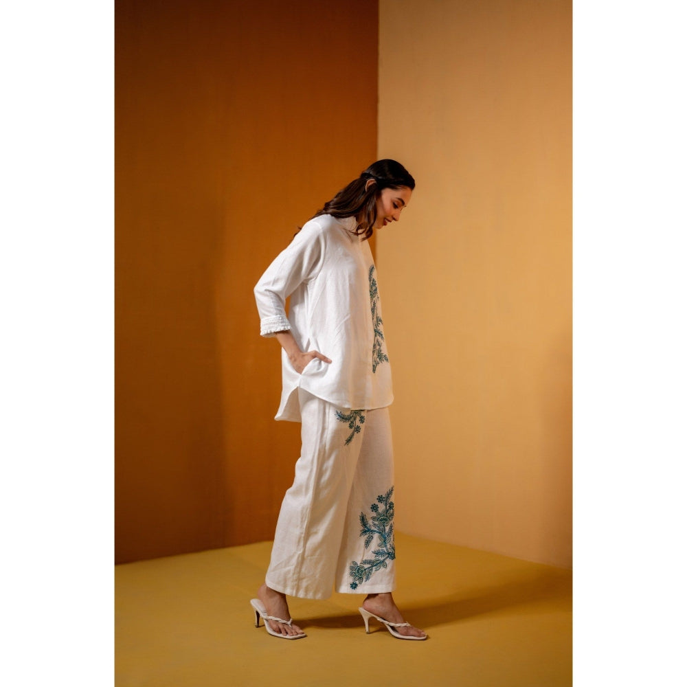 The House of Hemp White Aavya Co-Ord Set