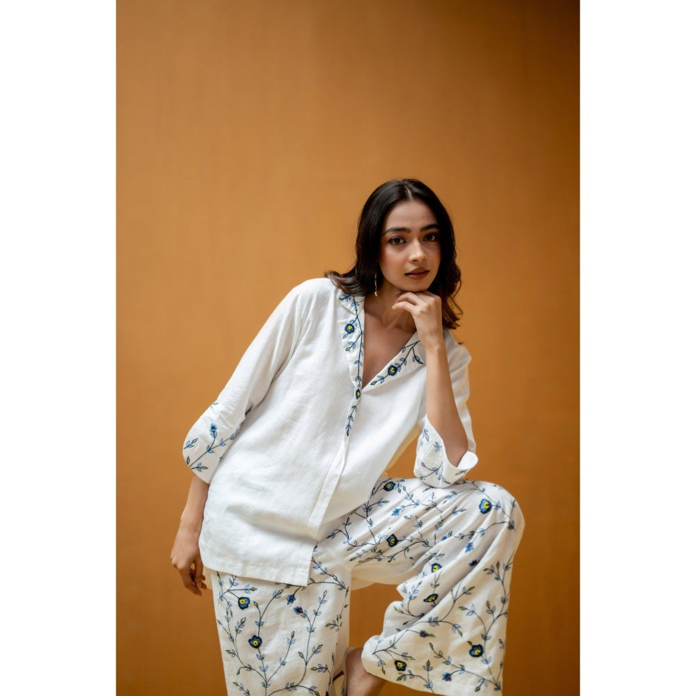 The House of Hemp White Neerja Co-Ord Set