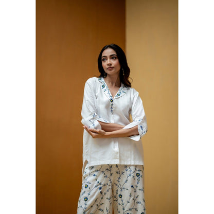 The House of Hemp White Neerja Co-Ord Set