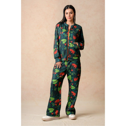 THETAA Green Printed Co-Ord (Set of 2)