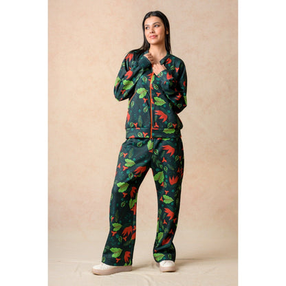 THETAA Green Printed Co-Ord (Set of 2)