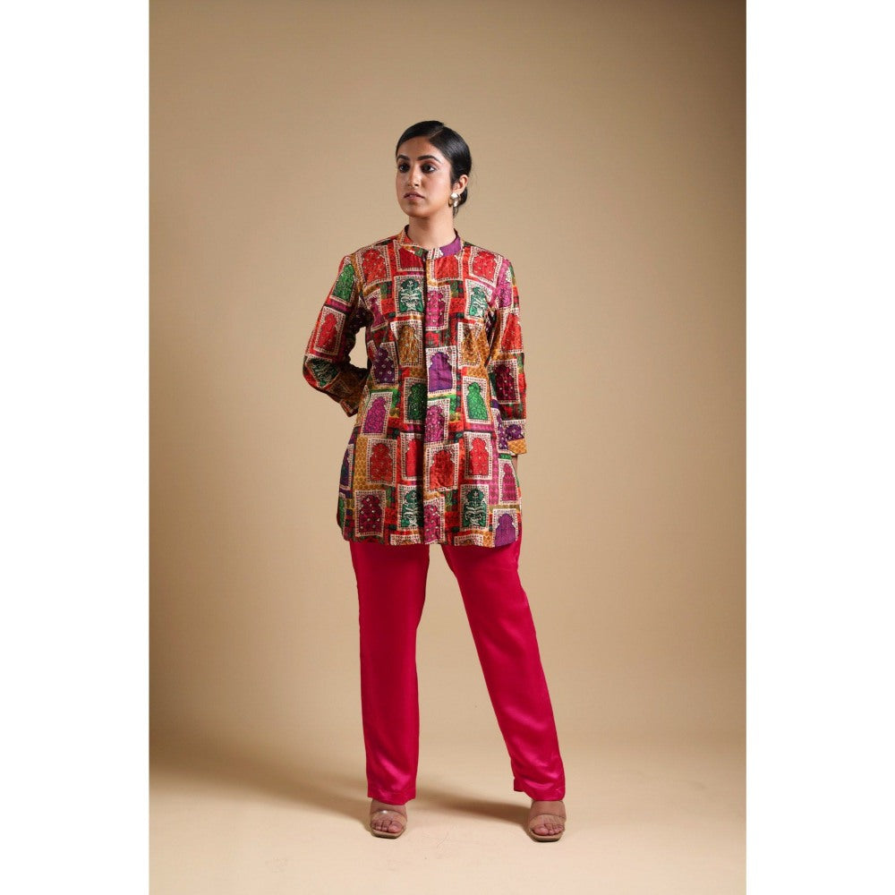 THETAA Pink Hand-Embroidered Co-Ord (Set of 2)