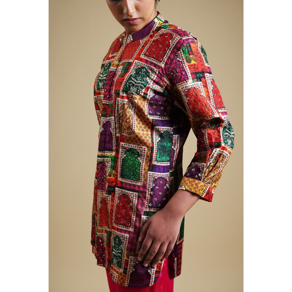 THETAA Pink Hand-Embroidered Co-Ord (Set of 2)