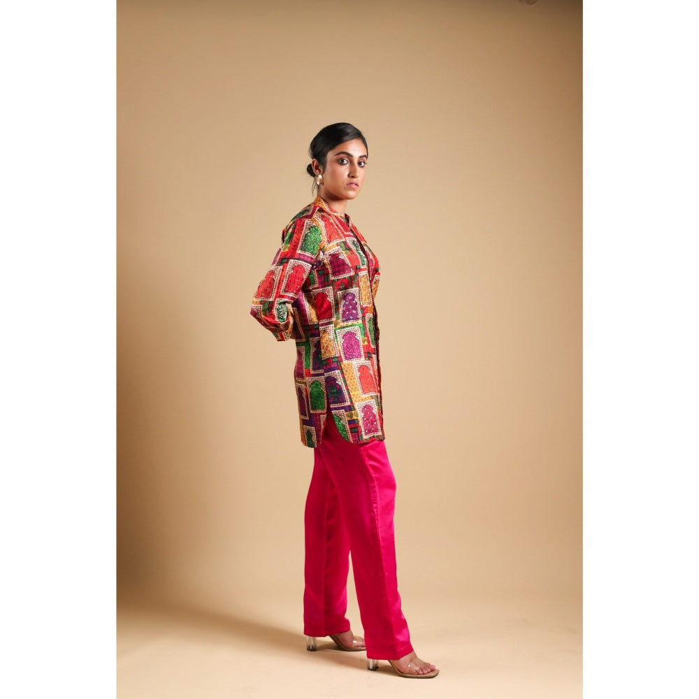 THETAA Pink Hand-Embroidered Co-Ord (Set of 2)