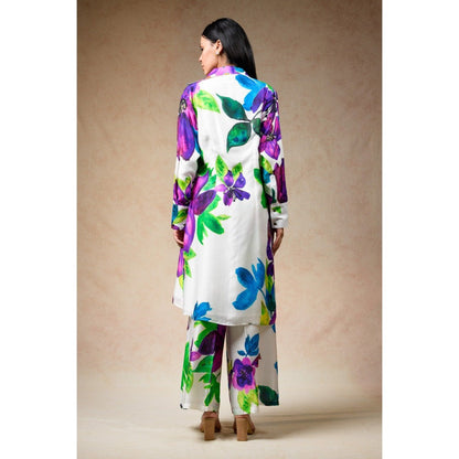 THETAA White Jacket with Bustier and Pant (Set of 3)