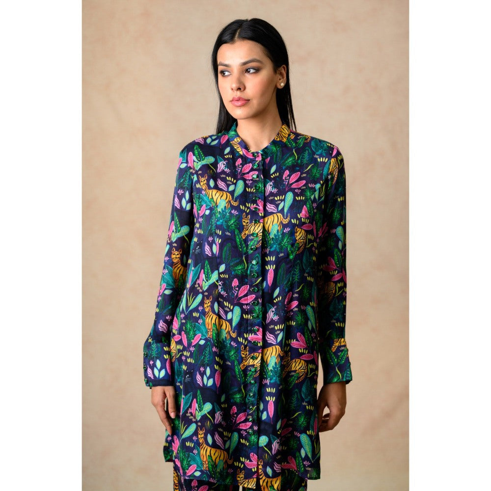 THETAA Blue Stone Embellished Co-Ord (Set of 2)