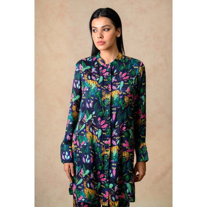 THETAA Blue Stone Embellished Co-Ord (Set of 2)