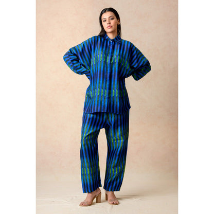 THETAA Blue Stripes Co-Ord (Set of 2)