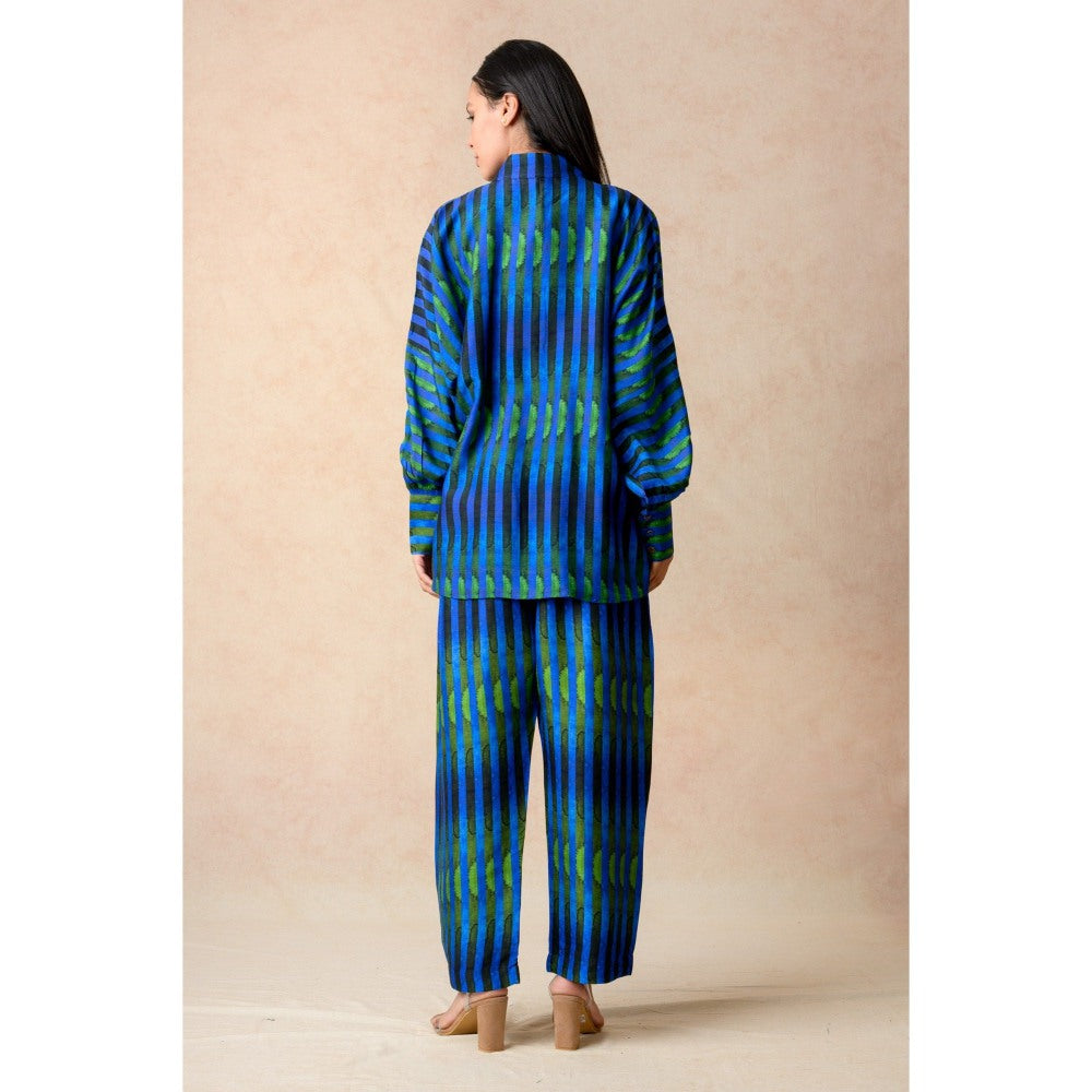 THETAA Blue Stripes Co-Ord (Set of 2)