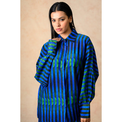 THETAA Blue Stripes Co-Ord (Set of 2)