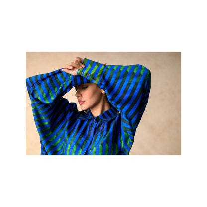 THETAA Blue Stripes Co-Ord (Set of 2)