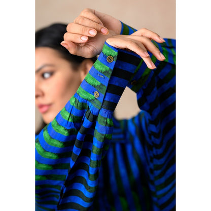 THETAA Blue Stripes Co-Ord (Set of 2)