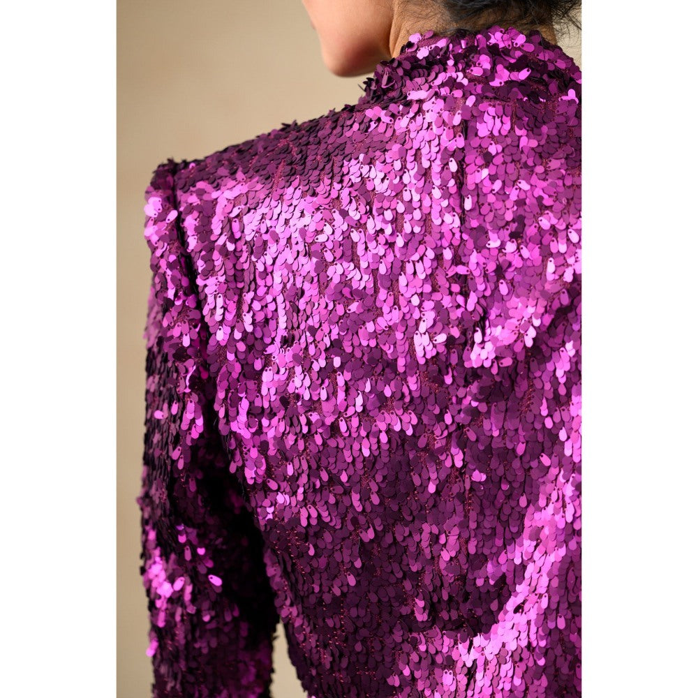 THETAA White Hand Embroidered Silk Lehenga with Jacket and Blouse (Set of 3)