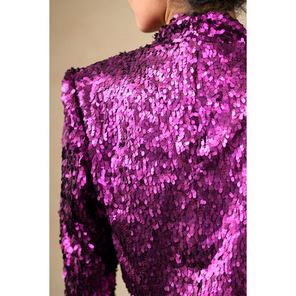 THETAA White Hand Embroidered Silk Lehenga with Jacket and Blouse (Set of 3)