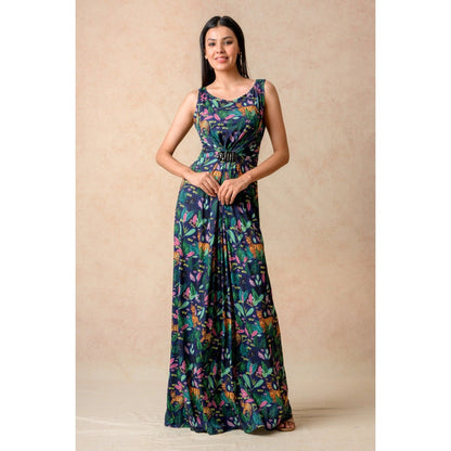THETAA Green Ruching Gown