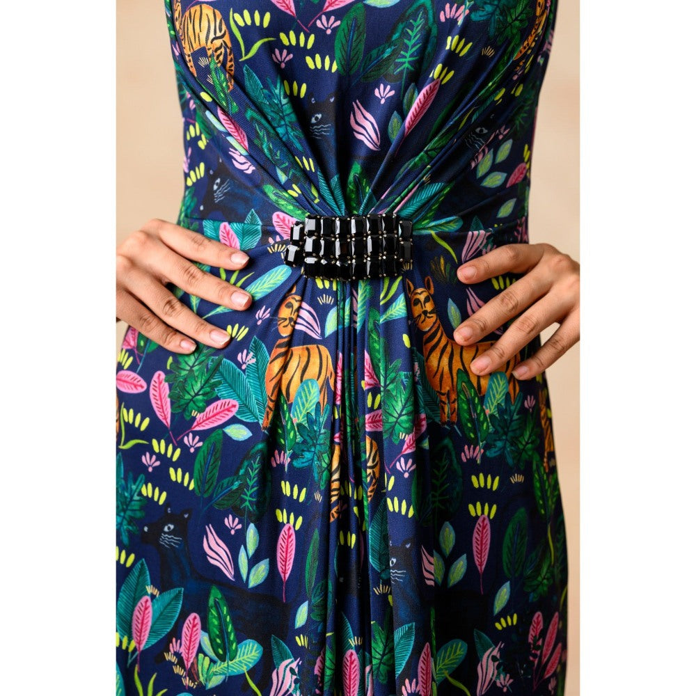 THETAA Green Ruching Gown