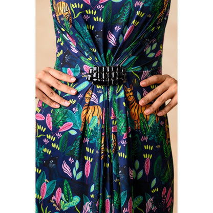 THETAA Green Ruching Gown