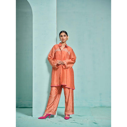 The Clothing Therapy Orange Kurta with Pant (Set of 2)