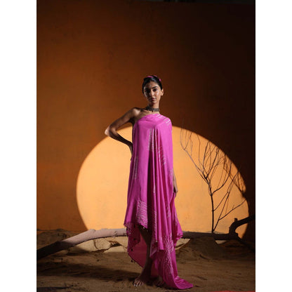 The Clothing Therapy Pink One Shoulder Dress