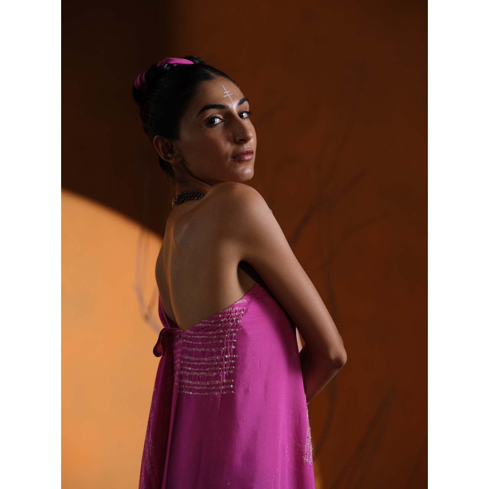 The Clothing Therapy Pink One Shoulder Dress