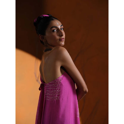 The Clothing Therapy Pink One Shoulder Dress