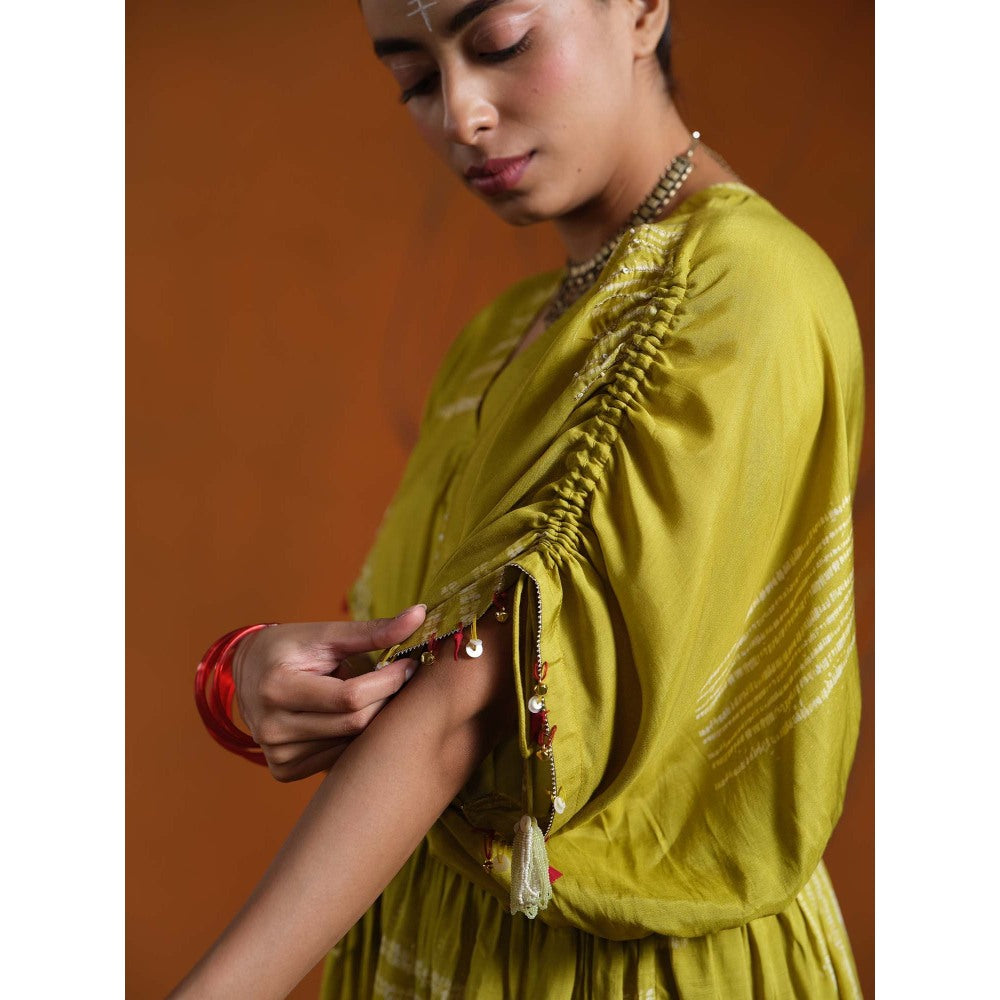 The Clothing Therapy Yellow Kaftan with Palazzo (Set of 2)