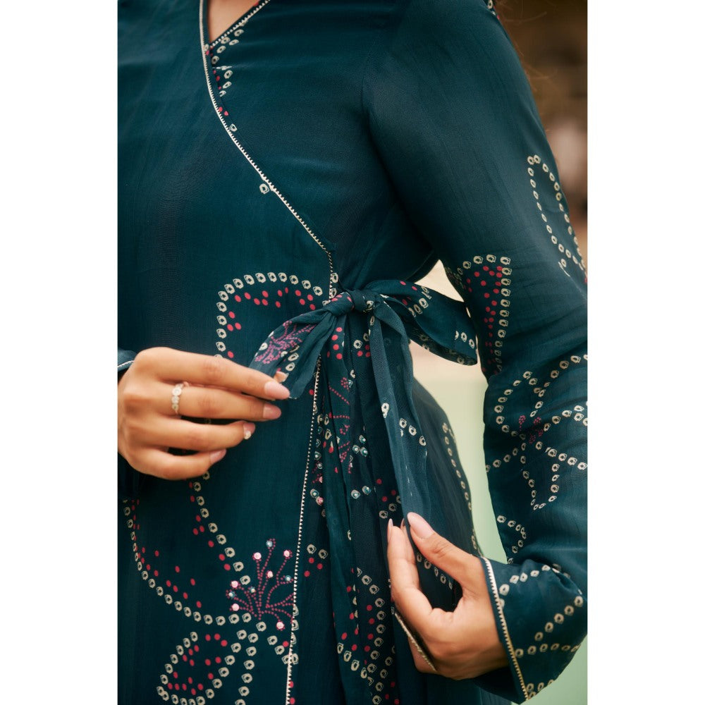 The Clothing Therapy Teal Blue Kurti with Straight Pant