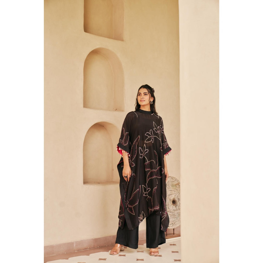 The Clothing Therapy Black Kaftan with Bustier and Palazzo