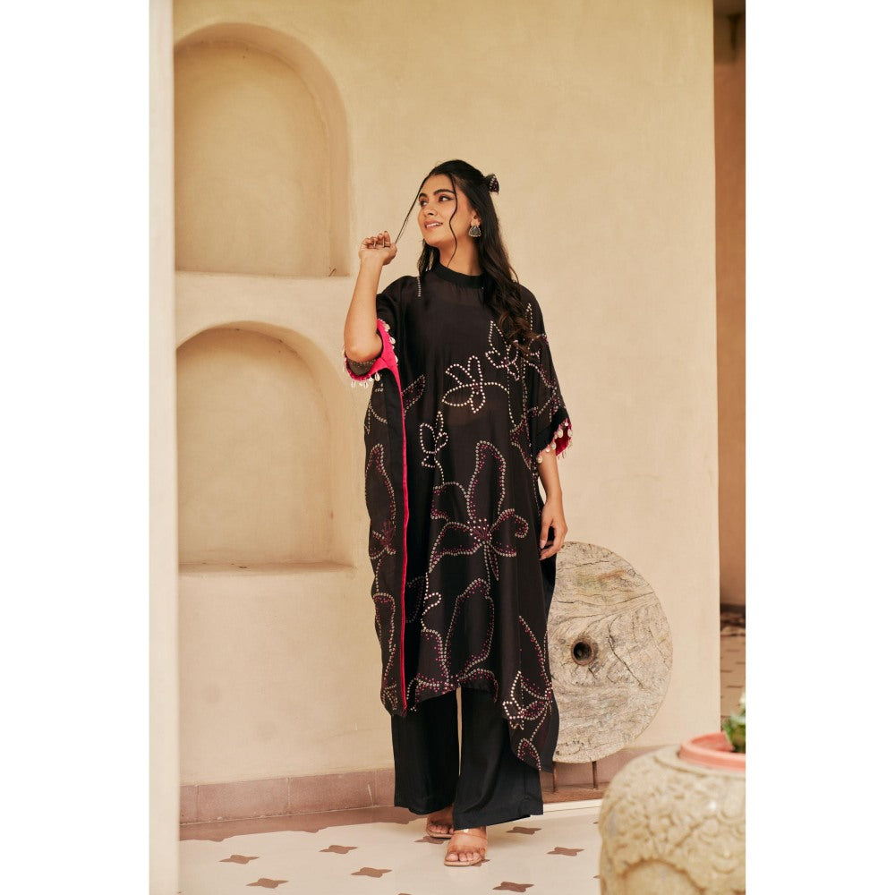 The Clothing Therapy Black Kaftan with Bustier and Palazzo