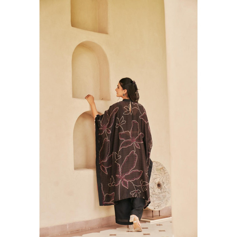 The Clothing Therapy Black Kaftan with Bustier and Palazzo