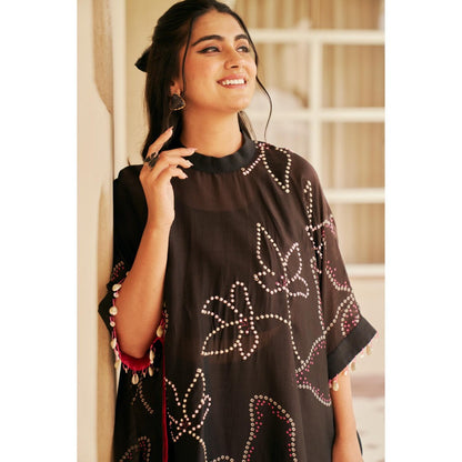 The Clothing Therapy Black Kaftan with Bustier and Palazzo