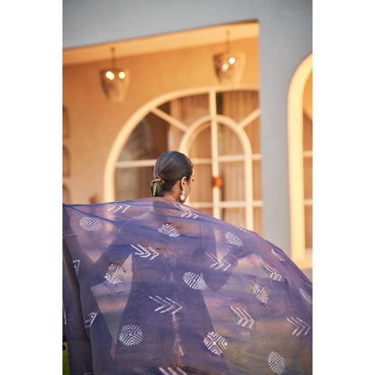 The Clothing Therapy Deep Purple Cut Kurti with Palazzo and Dupatta