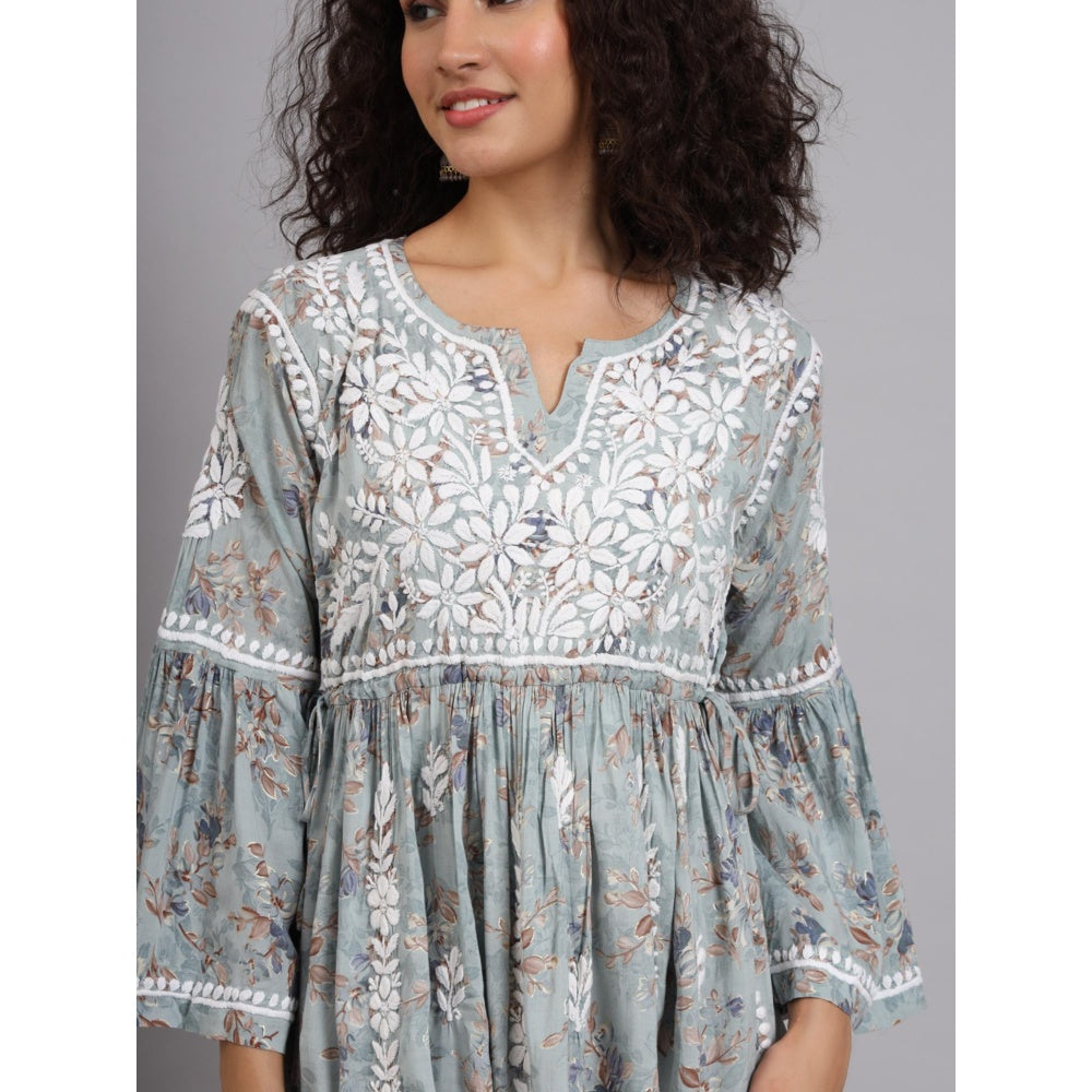 The Chikan Label Green Women's Modal Chikankari Co-Ord Set