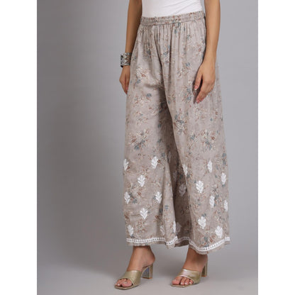 The Chikan Label Beige Women's Modal Chikankari Co-Ord Set
