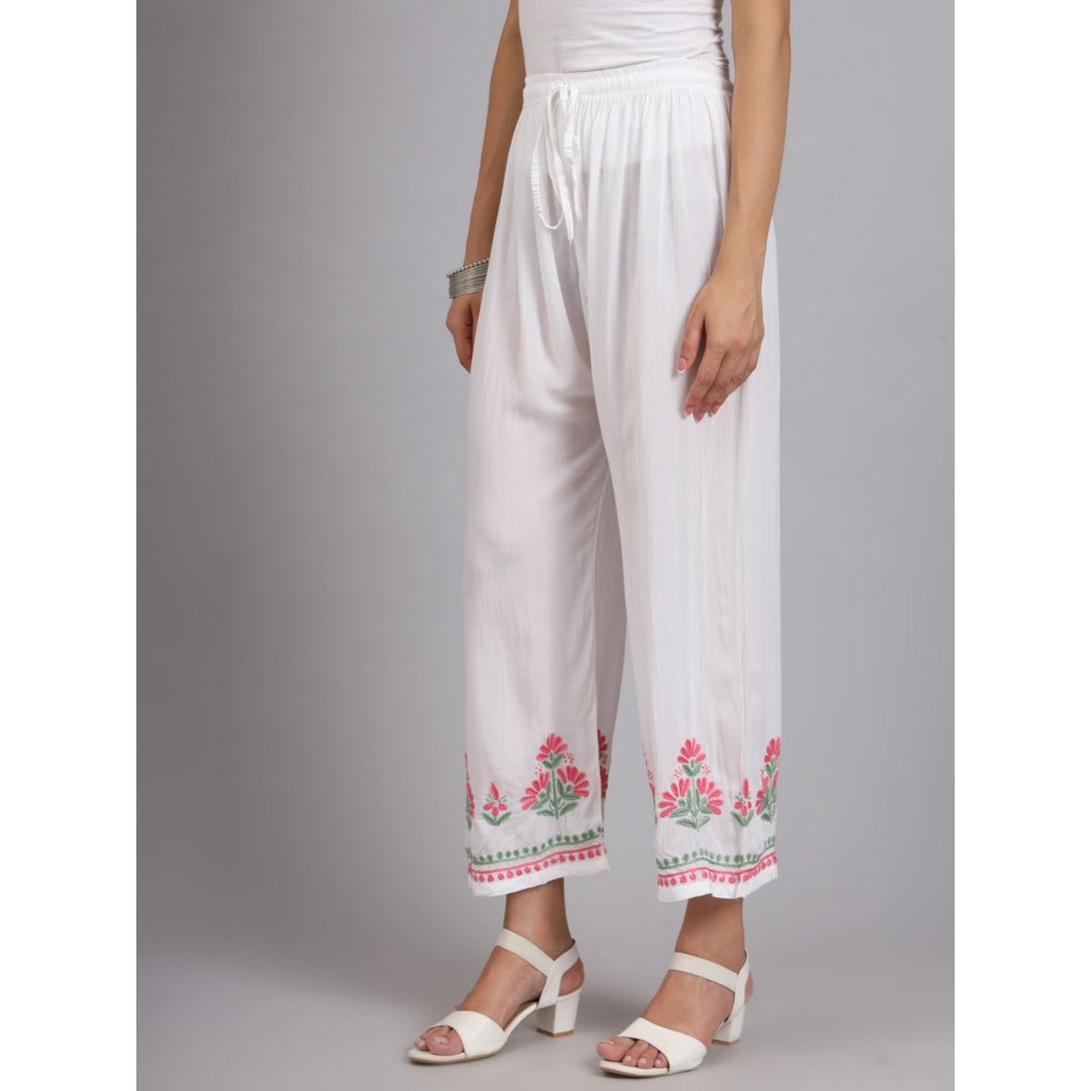 The Chikan Label White Women's Modal Chikankari Co-Ord Set
