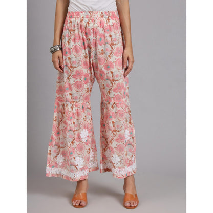 The Chikan Label Peach Women's Mulmul Chikankari Co-Ord Set