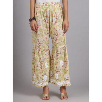 The Chikan Label Green Women's Mulmul Chikankari Co-Ord Set