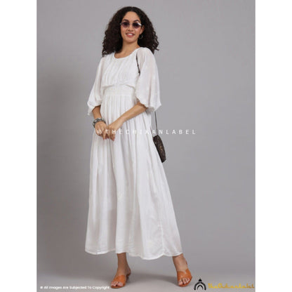 The Chikan Label Embroidered Chikankari White Anarkali Kurta