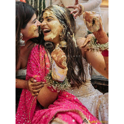 The Chikan Label Thatbohogirl Haldi Chikankari Semi-Stitched Lehenga with Blouse and Dupatta