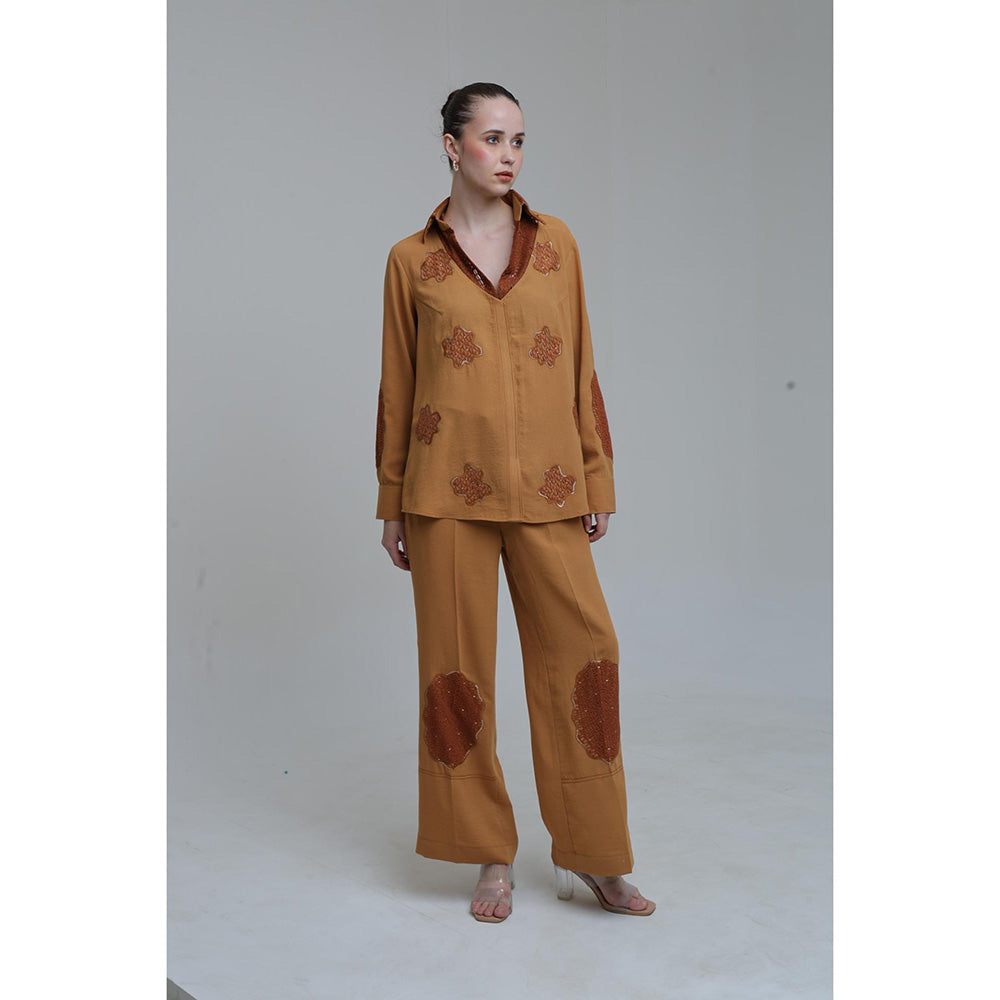 THE SILK LOVE Mustard Pixi Patch Co-Ord Set
