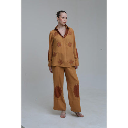 THE SILK LOVE Mustard Pixi Patch Co-Ord Set